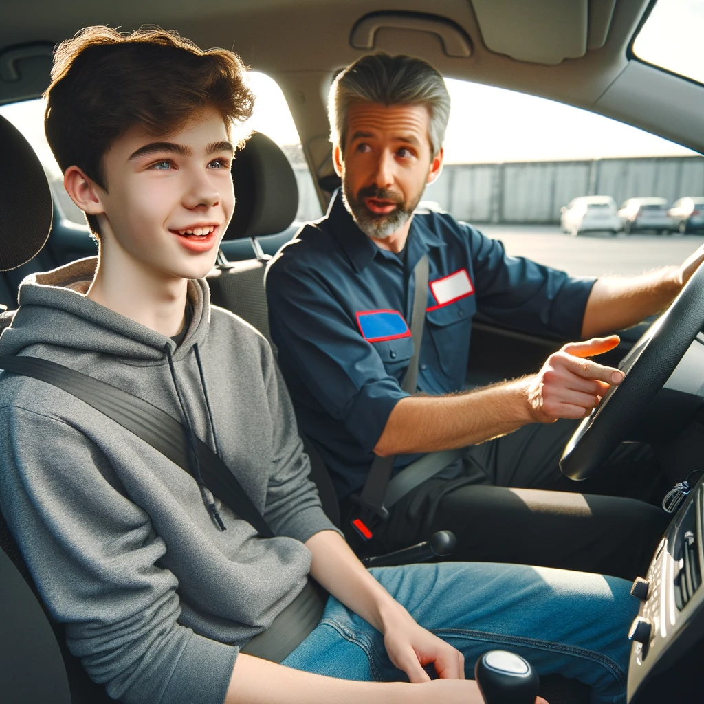 A-teenager-sitting-in-the-drivers-seat-of-a-car-for-the-first-time-looking-excited-yet-a-bit-nervous